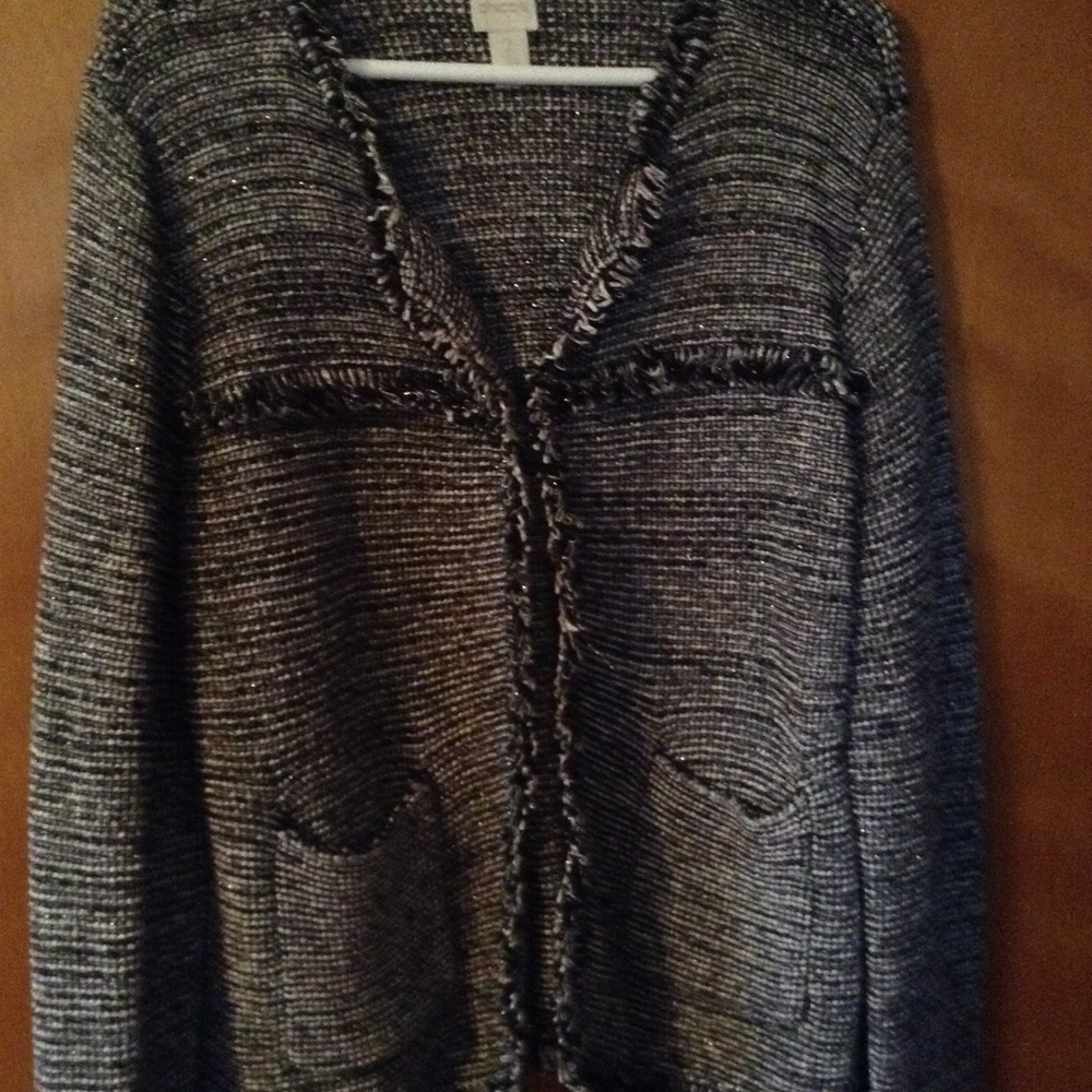 Black and White Sweater Jacket